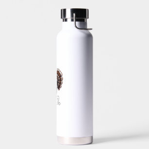 Turkey Cow Costume Thanksgiving Funny Turkey Moo  Water Bottle