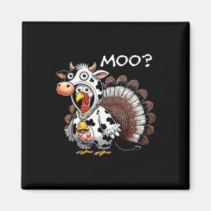 Turkey Cow Funny Turkey Moo Cow Thanksgiving Men B Magnet
