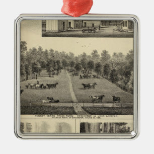 Turkey Creek Farm, Nebraska Metal Tree Decoration
