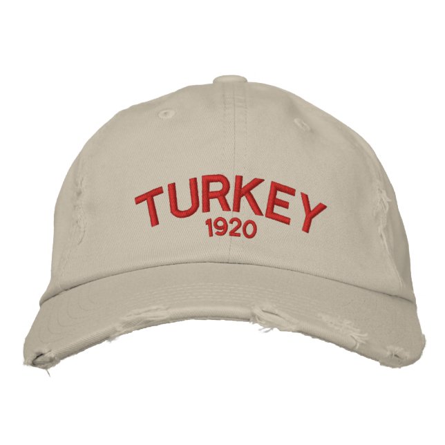 Turkey Custom Distressed Baseball Cap (Front)
