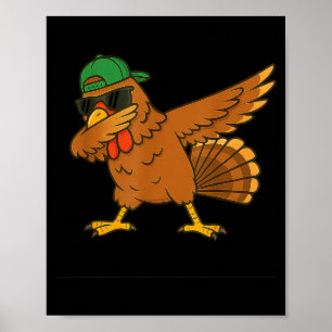 Turkey Dab Meme Animal Dance Funny For Men Women K Poster