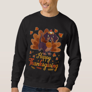 Turkey Dachshund Dog Happy Halloween Thanksgiving Sweatshirt