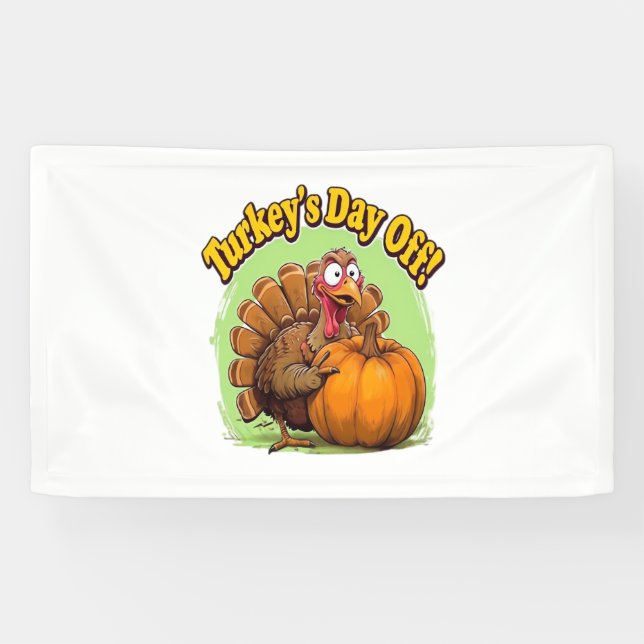 Turkey Day off Thanksgiving Oversized T-Shirt Banner (Horizontal)