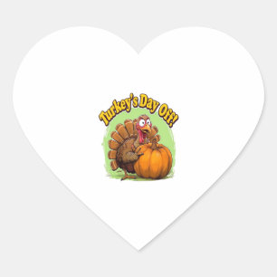 Turkey Day off Thanksgiving Oversized T-Shirt Heart Sticker