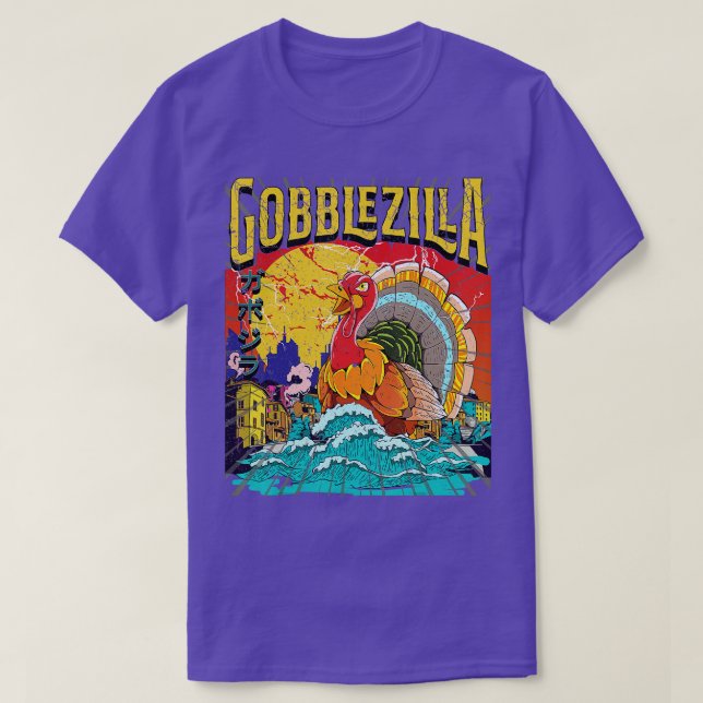 Turkey Day Thanksgiving Gobblezilla   1  T-Shirt (Design Front)