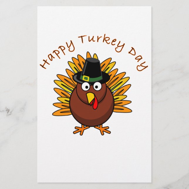 Turkey Day Thanksgiving Holiday Turkey Logo (Front)