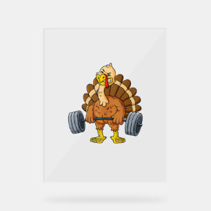 Turkey Deadlift Funny Thanksgiving Day Fitness Wei Acrylic Sign