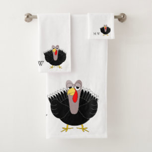 Turkey Design Monogrammed Bath Towel Set