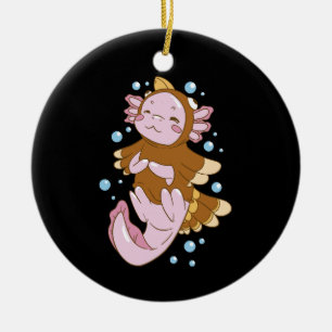 Turkey Disguise Axolotl Fun Ceramic Tree Decoration