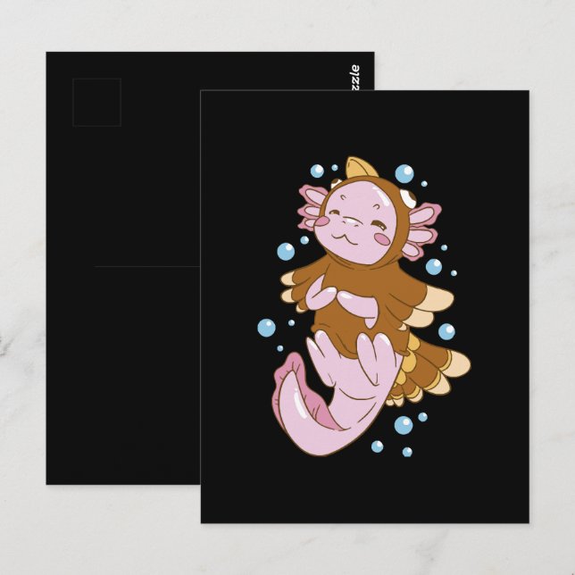 Turkey Disguise Axolotl Fun Postcard (Front/Back)