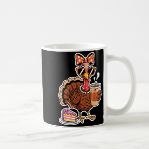 Turkey Drinking Coffee Bow Thanksgiving Womens Tur Coffee Mug
