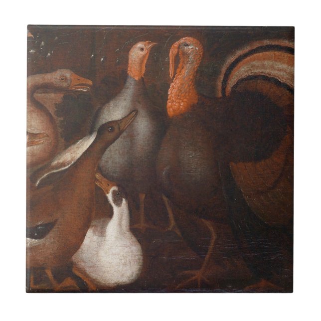 Turkey Ducks Pigeon Thanksgiving Tile (Front)