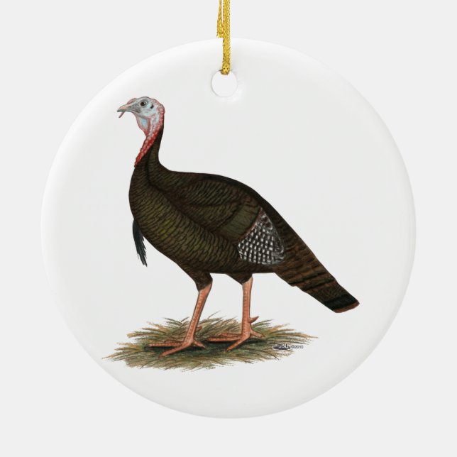 Turkey:  Eastern Wild Tom Ceramic Tree Decoration (Back)