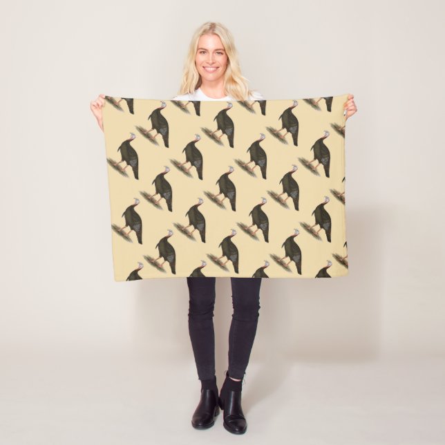 Turkey:  Eastern Wild Tom Fleece Blanket (In Situ)