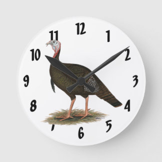Turkey: Eastern Wild Tom Round Clock