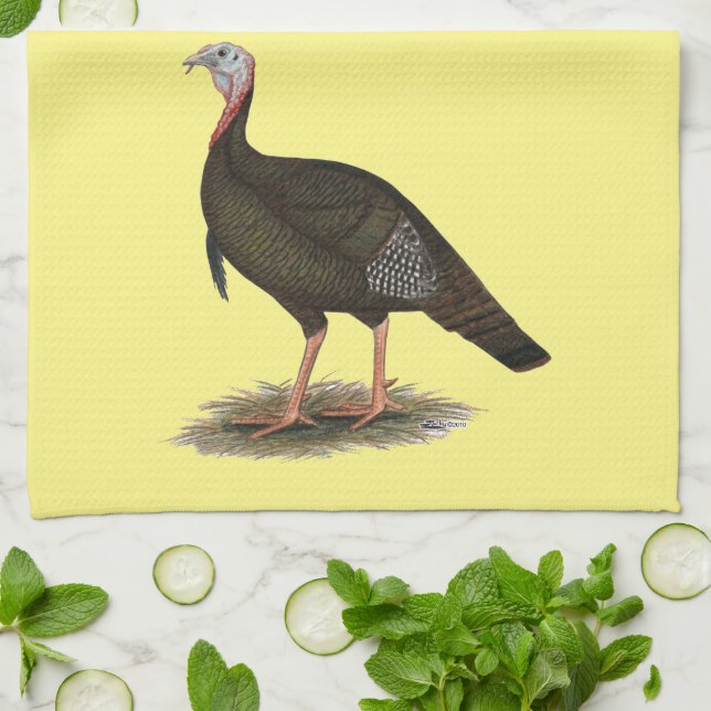Turkey:  Eastern Wild Tom Tea Towel (Folded)