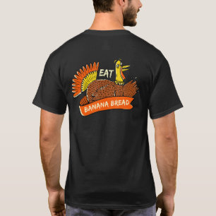 Turkey Eat Banana Bread Thanksgiving Pastries Blac T-Shirt