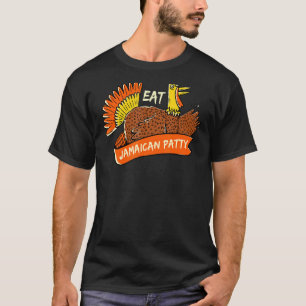 Turkey Eat Jamaican Patty Thanksgiving Beef Pattie T-Shirt