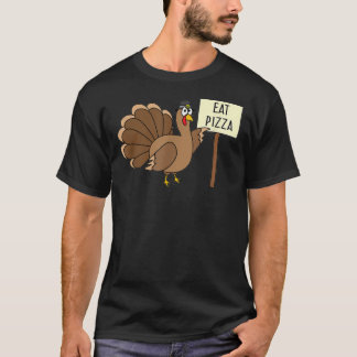 Turkey Eat Pizza Adult Vegan Kids Funny Thanksgivi T-Shirt