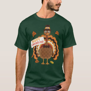 Turkey Eat Pizza Adult Vegan Kids Funny Thanksgivi T-Shirt