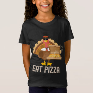 Turkey Eat Pizza Adult Vegan Kids Funny Thanksgivi T-Shirt