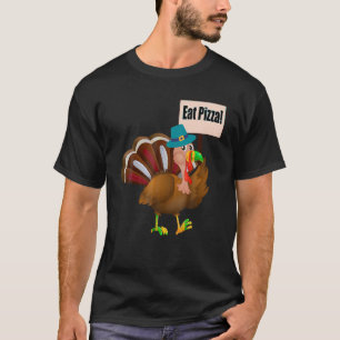 Turkey Eat Pizza Adult Vegan Kids Funny Thanksgivi T-Shirt