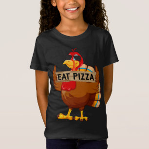 Turkey Eat Pizza Adult Vegan Kids Funny Thanksgivi T-Shirt
