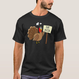 Turkey Eat Pizza Adult Vegan Kids  Thanksgiving 2 T-Shirt