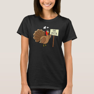 Turkey Eat Pizza Adult Vegan Kids  Thanksgiving 2 T-Shirt