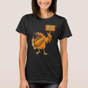 Turkey Eat Pizza Adult Vegan Kids  Thanksgiving 4 T-Shirt