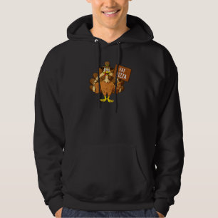 Turkey Eat Pizza Adult Vegan Kids   Thanksgiving   Hoodie