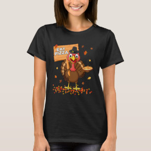 Turkey Eat Pizza Adult Vegan Kids   Thanksgiving   T-Shirt