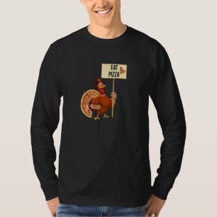 Turkey Eat Pizza Adult Vegan Kids  Thanksgiving T-Shirt