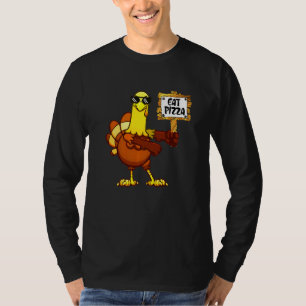 Turkey Eat Pizza Adult Vegan Kids   Thanksgiving   T-Shirt