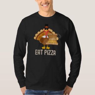 Turkey Eat Pizza  Adult Vegan Kids  Thanksgiving   T-Shirt