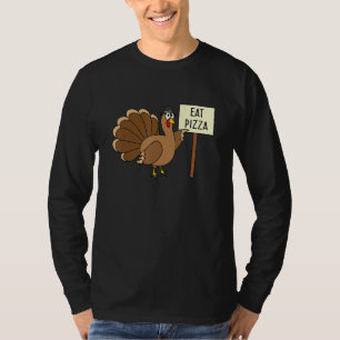 Turkey Eat Pizza Adult Vegan Kids   Thanksgiving T-Shirt