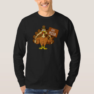 Turkey Eat Pizza Adult Vegan Kids   Thanksgiving   T-Shirt