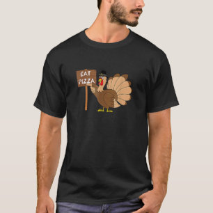 Turkey Eat Pizza Kids Adult Vegan  Thanksgiving T-Shirt