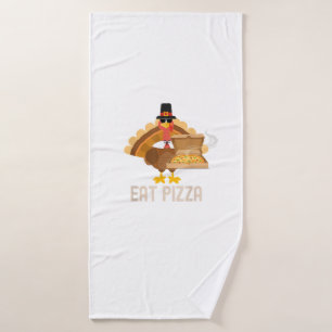 Turkey Eat Pizza Shirt Adult Vegan Kids Funny Than Bath Towel