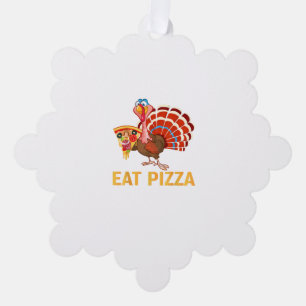 TURKEY EAT PIZZA Shirt Adult Vegan Kids Funny Than Tree Decoration Card