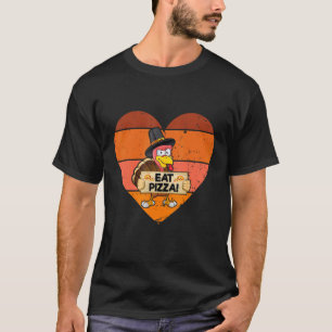 turkey eat pizza thanksgiving kids vintage thanksg T-Shirt
