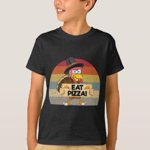 Turkey Eat Pizza Vintage Thanksgiving 2022 T-Shirt