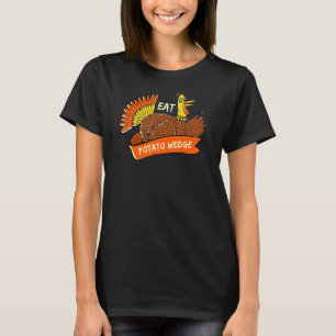 Turkey Eat Potato Wedge Thanksgiving Mojos Black F T-Shirt