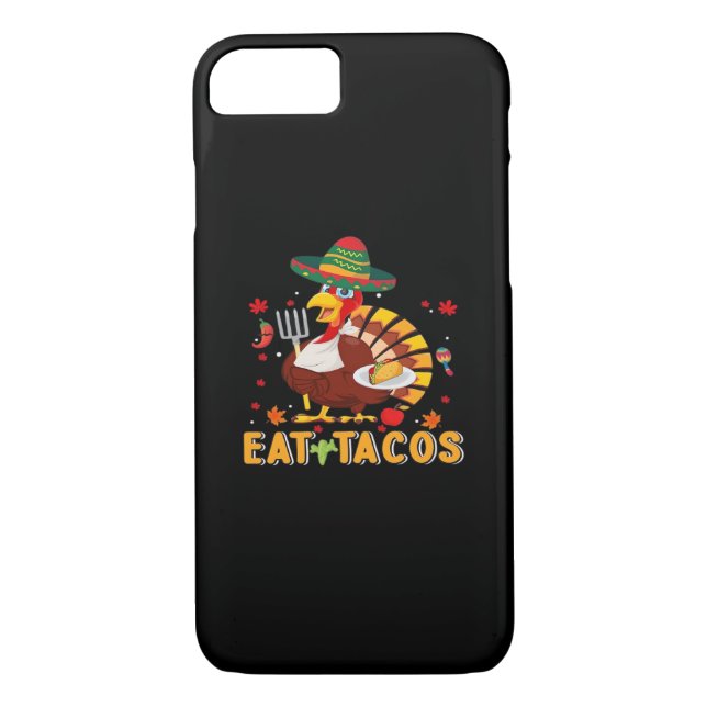 Turkey Eat Tacos Funny Mexican Thanksgiving Case-Mate iPhone Case (Back)