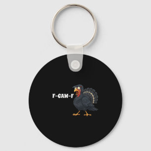 Turkey F-caw-f Funny Thanksgiving Black Crow Adult Key Ring