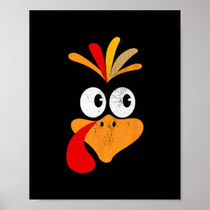 Turkey Face Family Thanksgiving Shirts For Women K Poster