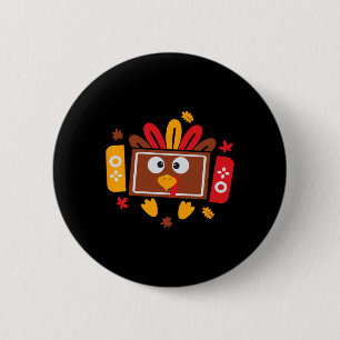 Turkey Face Funny Gaming Gamer Thanksgiving Men Bo 6 Cm Round Badge