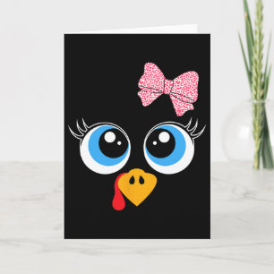 Turkey Face Girl Thanksgiving Costume Kids Toddler Card