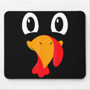 Turkey Face Kids Funny Halloween Thanksgiving Mouse Pad