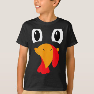 Turkey Face Kids Funny Halloween Thanksgiving T-Shirt